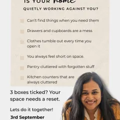 Does your home feel like it's working against you? If you're constantly searching for things, dealing with messy cupboards, or feeling short on space, it might be time for a reset. These are the exact problems we tackle in my workshops, where we learn together how to make your space support you, not stress you out.