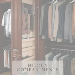 Discover the convenience of hidden compartments. This pull-out unit is perfect for organizing ties, belts, and other accessories, keeping them tidy and out of sight.