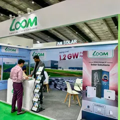 A wide shot of our booth at the Global Solar Expo, where we showcased our complete solar solutions. Our team was on hand to discuss high-efficiency panels, advanced lithium batteries, and smart inverters for all applications.