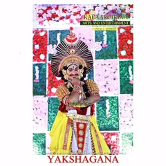 A Yakshagana performer in full costume, ready for the stage. The vibrant colors and majestic presence are characteristic of this art form, which we proudly present at cultural events and private functions.