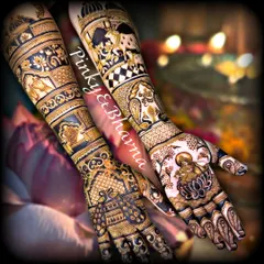 For the bride who holds her faith close to her heart. This design is a tribute to Lord Krishna, featuring him on a lotus on the palm, surrounded by sacred cows and traditional patterns. I love creating spiritual and devotional mehndi that feels meaningful.
