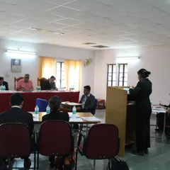 Serving as a judge for the International Moot Court Competition organized by the National Human Rights Commission at National Law University, Jodhpur. The advocacy skills on display were truly impressive.