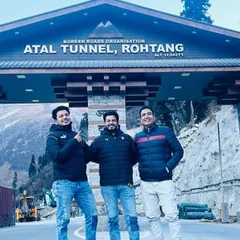 A proud moment for us at the entrance of the Atal Tunnel, Rohtang. This engineering marvel is a testament to Indian ingenuity and has made these beautiful regions more accessible.
