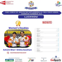 Another Gold for our top Women's Doubles pair, Ashwini Bhat and Shikha Gowtham, at the All India Senior Ranking tournament in Lucknow.