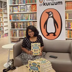 Author Ashwitha Jayakumar posing with her work at our store. We are always thrilled to celebrate new releases with the creators themselves.
