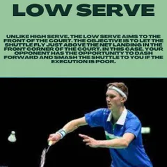 The low serve is a key strategic shot. Its objective is to make the shuttle fly just over the net, limiting your opponent's attacking options.