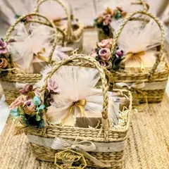 These sustainable Diwali gift hampers feature healthy gourmet products packed in beautiful woven baskets. They are a thoughtful and eco-friendly way to share festive joy.