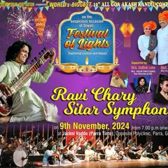 The official invitation for the Ravi Chary Sitar Symphony concert in Goa, as part of the 'Festival of Lights' on the auspicious occasion of Diwali.