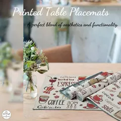 For the coffee lover, these printed placemats are a perfect blend of aesthetics and functionality. The fun, cafe-themed print adds a casual and charming touch to your kitchen or breakfast nook.
