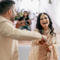 A burst of spontaneous laughter between the couple during their engagement. Capturing this unposed joy is what my photography is all about.