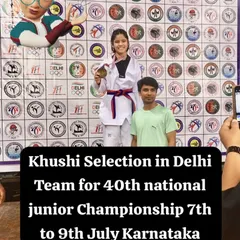 Another one of our champions, Khushi, after her selection for the Delhi Team to compete in the 40th National Junior Championship in Karnataka.