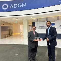Our Managing Partner, Cyril Shroff, receiving a token of welcome from the Abu Dhabi Global Market (ADGM) team as we establish our presence in the region.