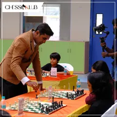 A rare opportunity for our young players to challenge a master. This is Grandmaster M.S. Thejkumar in a simultaneous chess match, offering an unforgettable experience during our Chess Carnival.