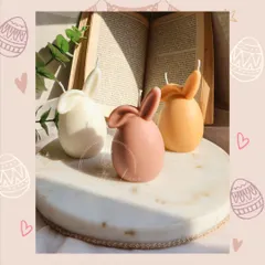Another shot of the Easter collection, highlighting the cute bunny and egg-shaped candles.