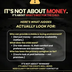 In a custody case, it is not about money; it is about what is best for the child. This checklist details what judges actually look for, such as a stable and loving environment, the child's own preference if they are old enough, and which parent has been the primary caregiver. I build my cases around these crucial points.