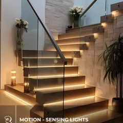 My motion-sensing lights for stairways and hallways provide both safety and a touch of elegance. They illuminate your path automatically, preventing trips in the dark while adding a sophisticated, modern look to your home.