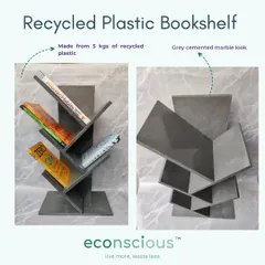Meet our recycled plastic bookshelf, a piece that truly makes a statement. Each one is handcrafted from 5 kilograms of plastic waste, transforming what was once trash into a strong, durable, and beautiful home for your favorite books.