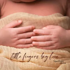 Little fingers, big love. A close-up macro shot of a newborn's hands, a simple yet powerful image that you will cherish forever.