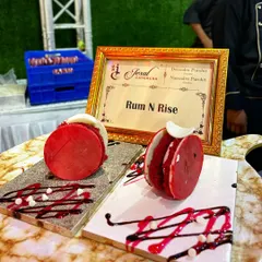 A close up of my 'Rum N Rise' dessert. This is a pure vegetarian creation, beautifully plated to provide a memorable end to the meal.