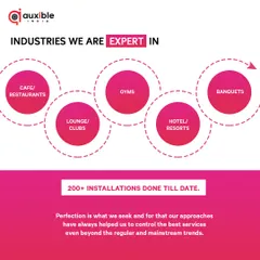 We are experts across a range of industries. With over 200 installations, we have deep experience in providing custom AV solutions for cafes, restaurants, gyms, lounges, clubs, hotels, and banquet halls.