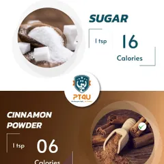 A simple swap with big impact. Using a teaspoon of cinnamon powder instead of sugar in your coffee or oatmeal saves 10 calories and adds health benefits. Small changes lead to big results.