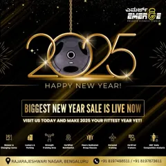 Make 2025 your fittest year yet with our biggest New Year Sale. This poster highlights our comprehensive facilities, from a dedicated strength training area and group class floors to certified nutritionists and personal trainers.