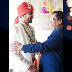 A touching moment between the groom and his father before the ceremony. This collage captures the emotion and bond they share.