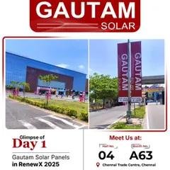 A glimpse from Day 1 of RenewX 2025 at the Chennai Trade Centre. We were excited to showcase our technically advanced modules and connect with industry partners to co-create a greener tomorrow.