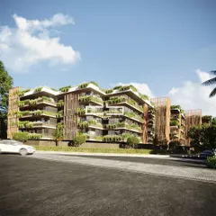 I believe in creating a close connection between residents and nature. This sustainable residential design integrates lush vegetation within the built environment, using vertical plants and eco-friendly materials to enhance well-being and promote environmental conservation.