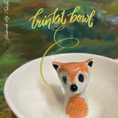 Meet one of my little animal friends. I create these whimsical trinket bowls to hold your tiny treasures. This one features a hand-sculpted fox, ready to keep your rings and earrings safe. It's a small piece of functional art to bring a little joy to your dresser.