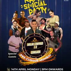 A poster for the pre-cursor party for 'Bailar Conmigo 3.0' in Mumbai. These events build excitement for the main festival and bring the whole community together.