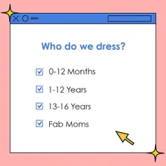 I design for a wide range of ages, from infants to teenagers. This graphic shows the age groups I cater to, ensuring a perfect fit for every stage of childhood.
