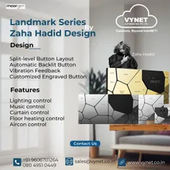We offer the iconic Landmark Series, designed by the legendary Zaha Hadid. This smart panel features a unique split-level button layout, automatic backlighting, and vibration feedback, providing centralized control for lighting, music, curtains, and air conditioning with an artistic touch.