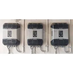 These three powerful inverters are part of a large-scale residential hybrid system. For homes with higher energy needs or extensive battery backup, we install multiple units to manage the load efficiently.