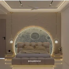 Your bedroom should be a sanctuary. For this project, I created a custom lunar-themed headboard with integrated backlighting to create a truly out-of-this-world ambiance. It's a bold statement piece that combines artistry with serene comfort.