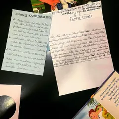 Examples of creative writing summaries from my students. These activities encourage them to think critically about plot, character, and motivation.