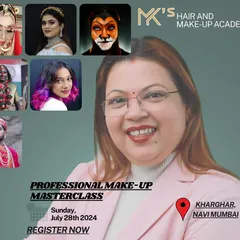 My professional makeup masterclass covers a wide range of styles, from bridal to creative looks. Register now to book your spot in our next session in Kharghar.
