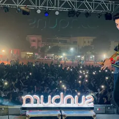 A sea of lights from the crowd at a college festival. This is the connection I build with the audience, turning thousands of individuals into one unified vibe. It's a powerful moment that shows the scale of the events I handle.