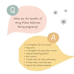 The benefits of reformer Pilates during pregnancy are numerous. It strengthens core and pelvic floor muscles, improves breathing, helps reduce lower back pain, and enhances postural awareness.