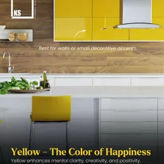 Yellow is the color of happiness and is known for fostering warmth, creativity, and positivity. It's a great choice for walls or decorative accents.