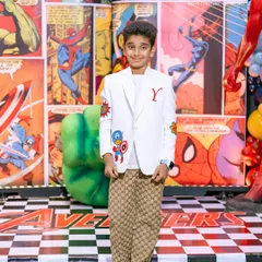 This jacket was made just the way he imagined it, with his favorite characters and initial. This is what we mean when we say no one does personalized quite like Vern Kids.