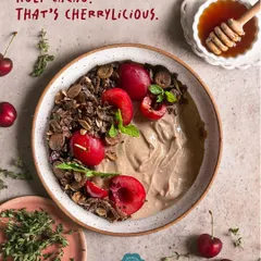Indulgence doesn't require guilt. Our Cherrylicious bowl features creamy cocoa yogurt swirled with fresh cherries and topped with a cranberry chocolate granola for a decadent yet wholesome snack.