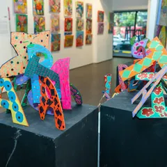 These vibrant, three-dimensional name sculptures were a highlight of our exhibition. This project combined principles of design, color theory, and personal expression, turning each student's name into a unique work of art.