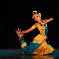 Another beautiful performance shot of our student Harshitha Gopi. Her skill in holding such a complex and graceful posture is a result of rigorous training and passion for the art form.