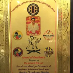 The Award of Excellence presented to our champion Rajat Kashyap for his outstanding performance at national and international levels.