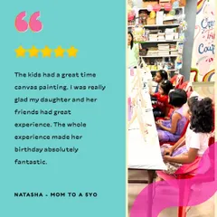 "The kids had a great time canvas painting." It was a pleasure to create a fantastic birthday experience for Natasha's daughter and her friends. We're so glad they enjoyed it!