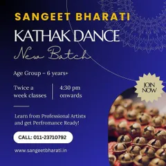 The `ghungroos` are essential to Kathak, and we begin our training with an introduction to `taal` (rhythm). This image symbolizes the first step into the world of rhythmic footwork.