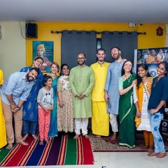A group photo from our successful Bhakti Immersion Kirtan event, hosted in collaboration with Bhakti Marga devotees. It was a joyous occasion filled with divine music and shared spiritual energy.