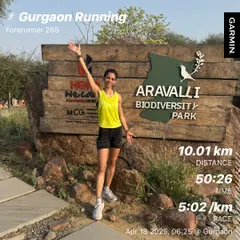 Exploring the Aravalli Biodiversity Park in Gurugram. The natural inclines and soft trails are perfect for building strength, improving endurance, and giving your joints a break from the hard pavement. A true hidden gem for runners.