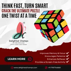 Our Rubik's Cube classes are designed to be a fun, screen-free activity that improves memory, focus, and patience. We teach the methods and tricks to help your child crack the ultimate puzzle one twist at a time.